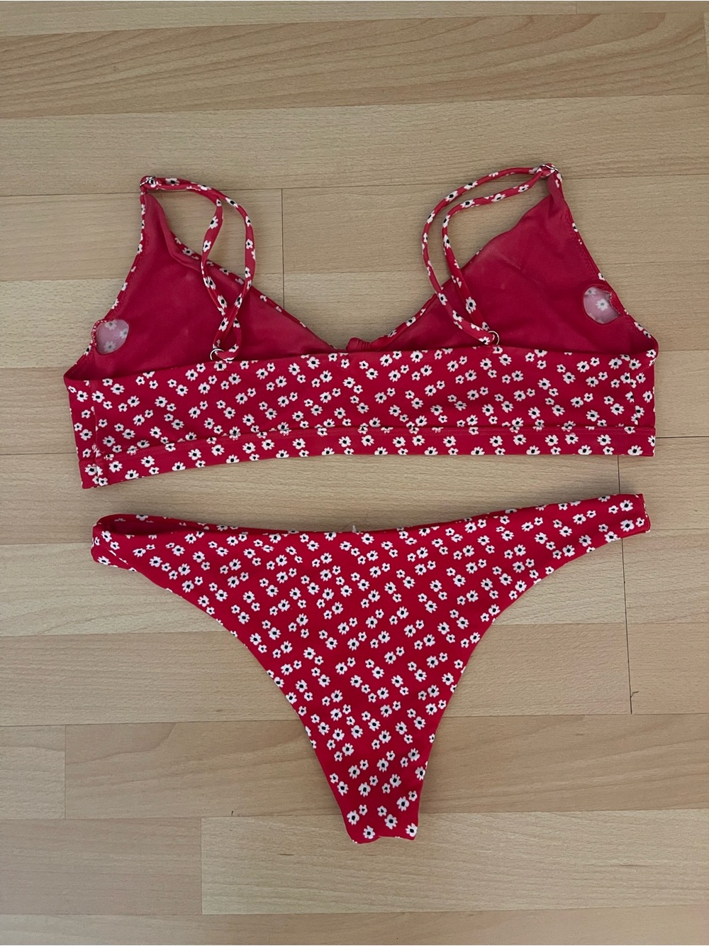 PacSun Red Floral Triangle Bikini Set - Picture 2 of 2
